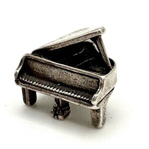 STERLING SILVER 925 Vintage Music Grand Piano Charm for Bracelet or Necklace